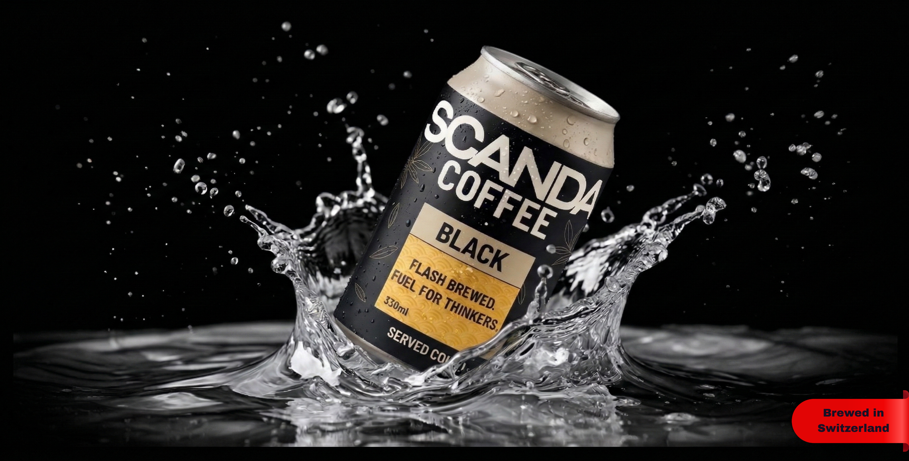 a can of coffee with black coffee