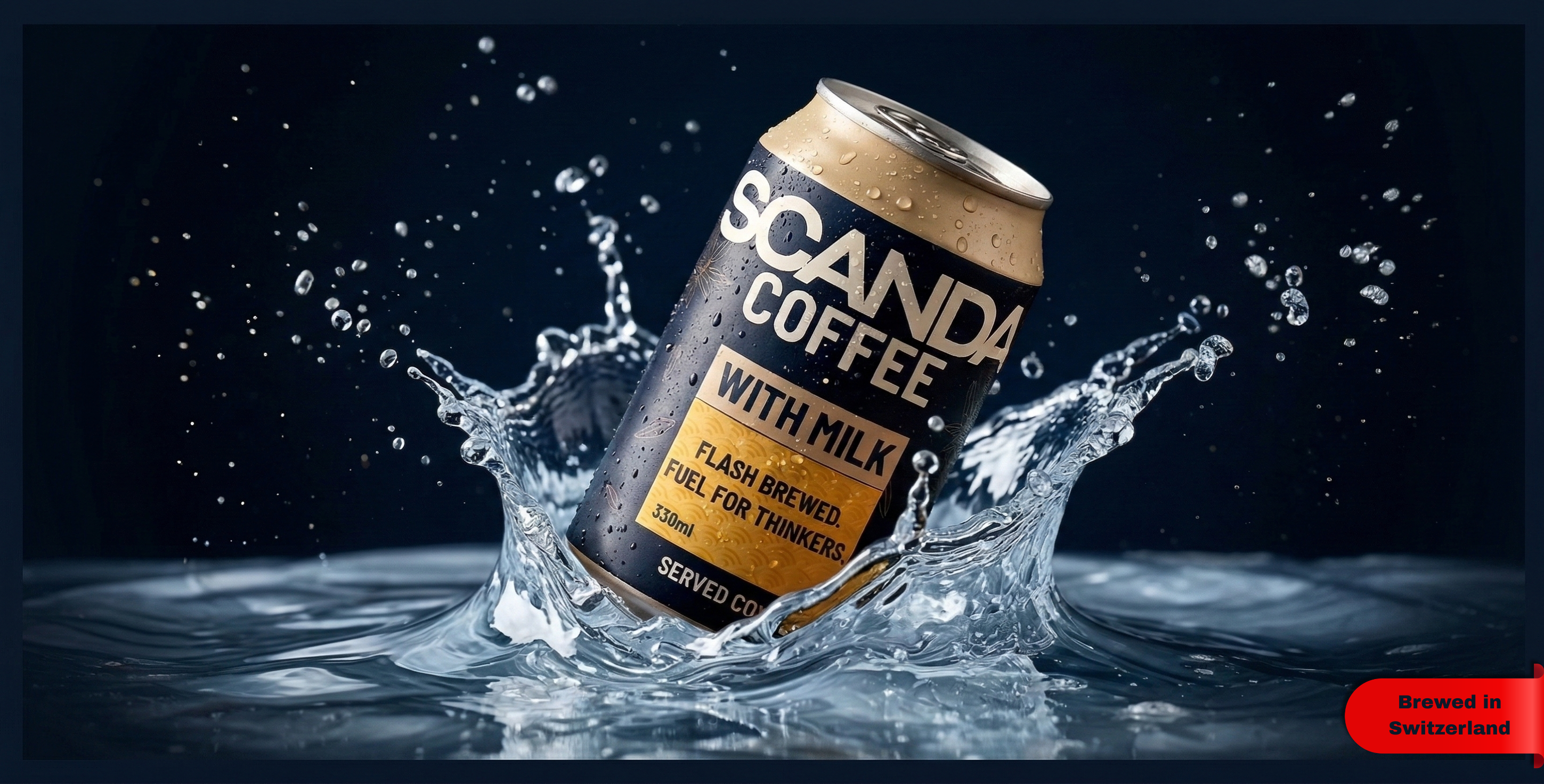 a can of coffee with milk, no sugar